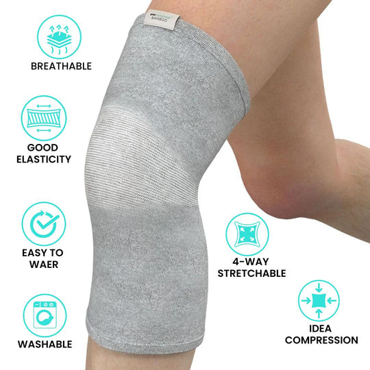 Bamboo Compression Knee Sleeve (Pack Of 2) (75% Off)