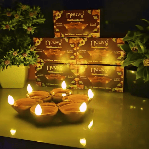 Experience the Glow: LED Water Sensor Diya for Festive Charm!